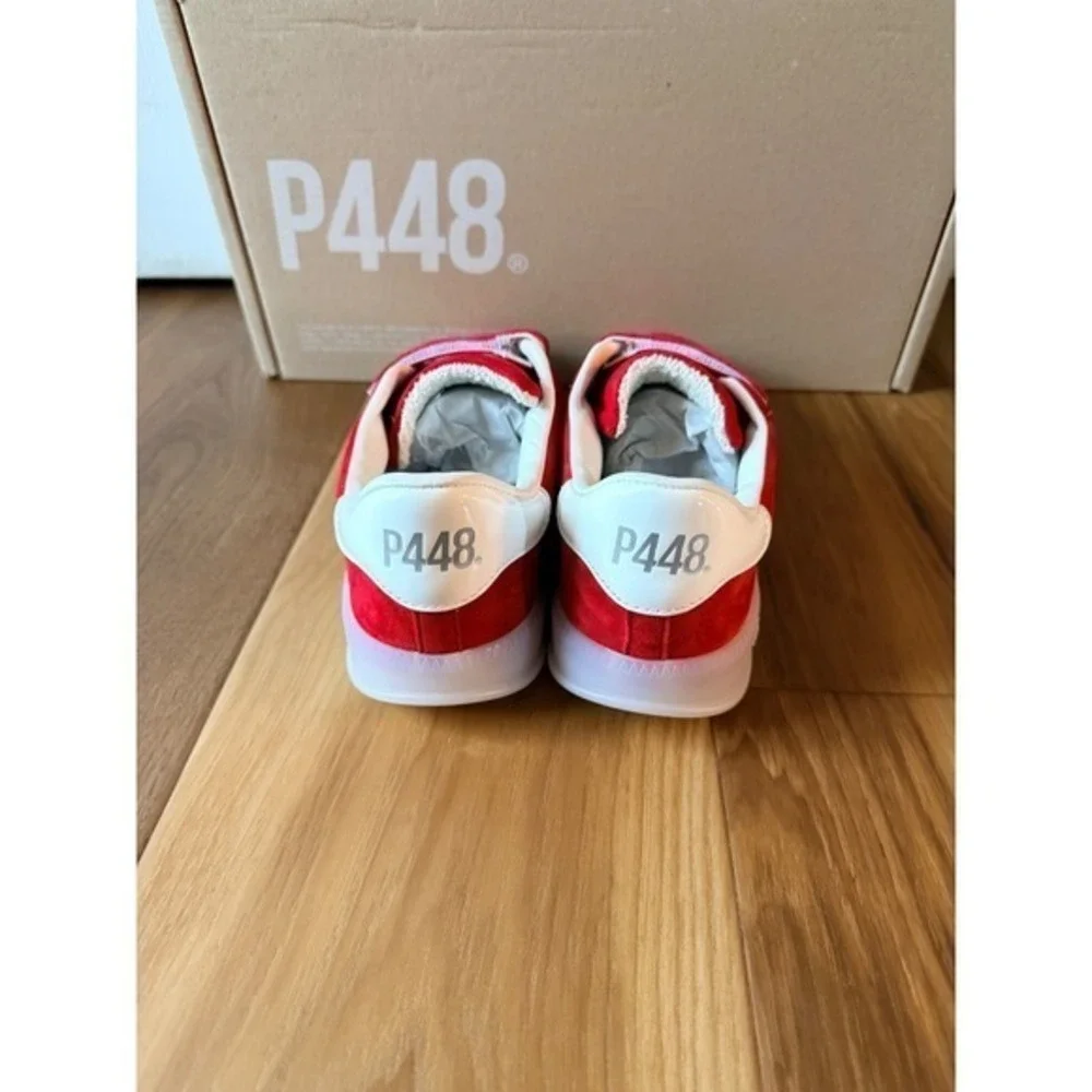 P448 Monza Velcro Red Suede Low Top Sneakers‎ S25MONZAVELCRO1-W 41 / 11
